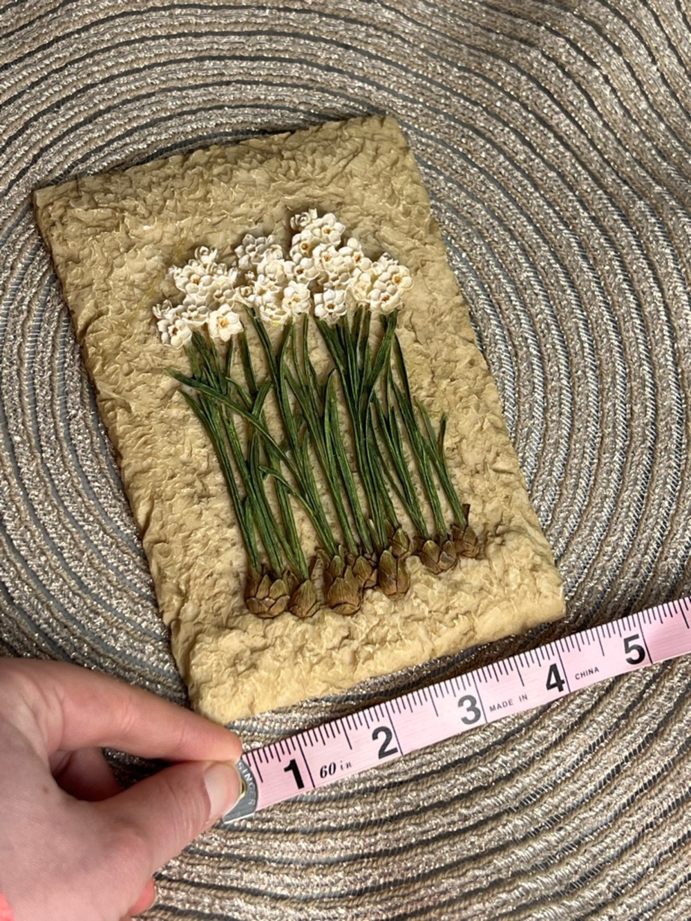 Floral Wall Art Daffodils 3D Textured Plaque Rustic Botanical Decor Cheri Blum - Picture 3 of 5